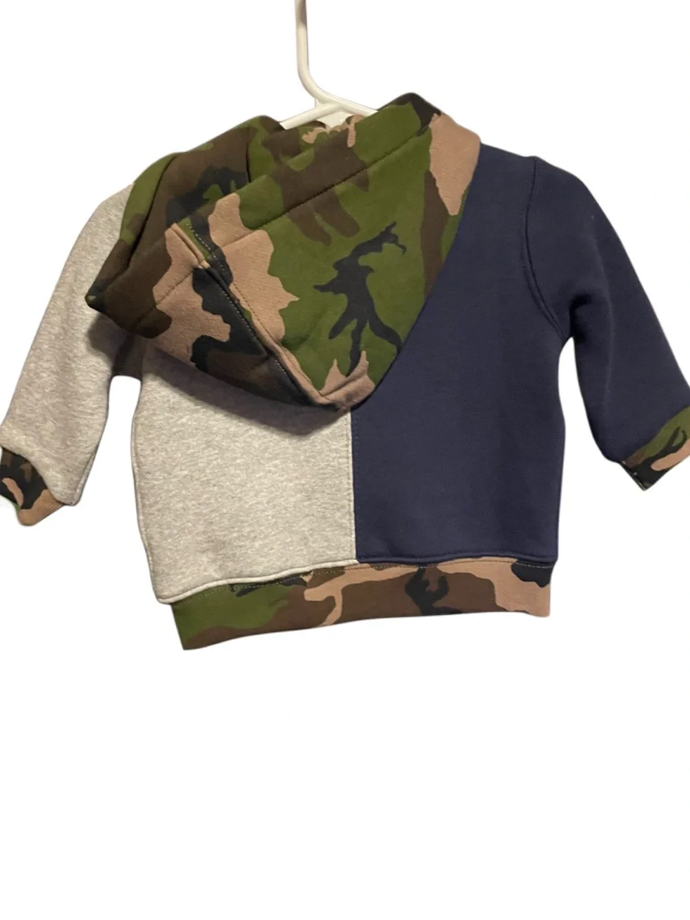 Ralph Lauren Kids Two-Tone Hoodie & Camo Joggers - Navy, Gray & Green Camo 6MO